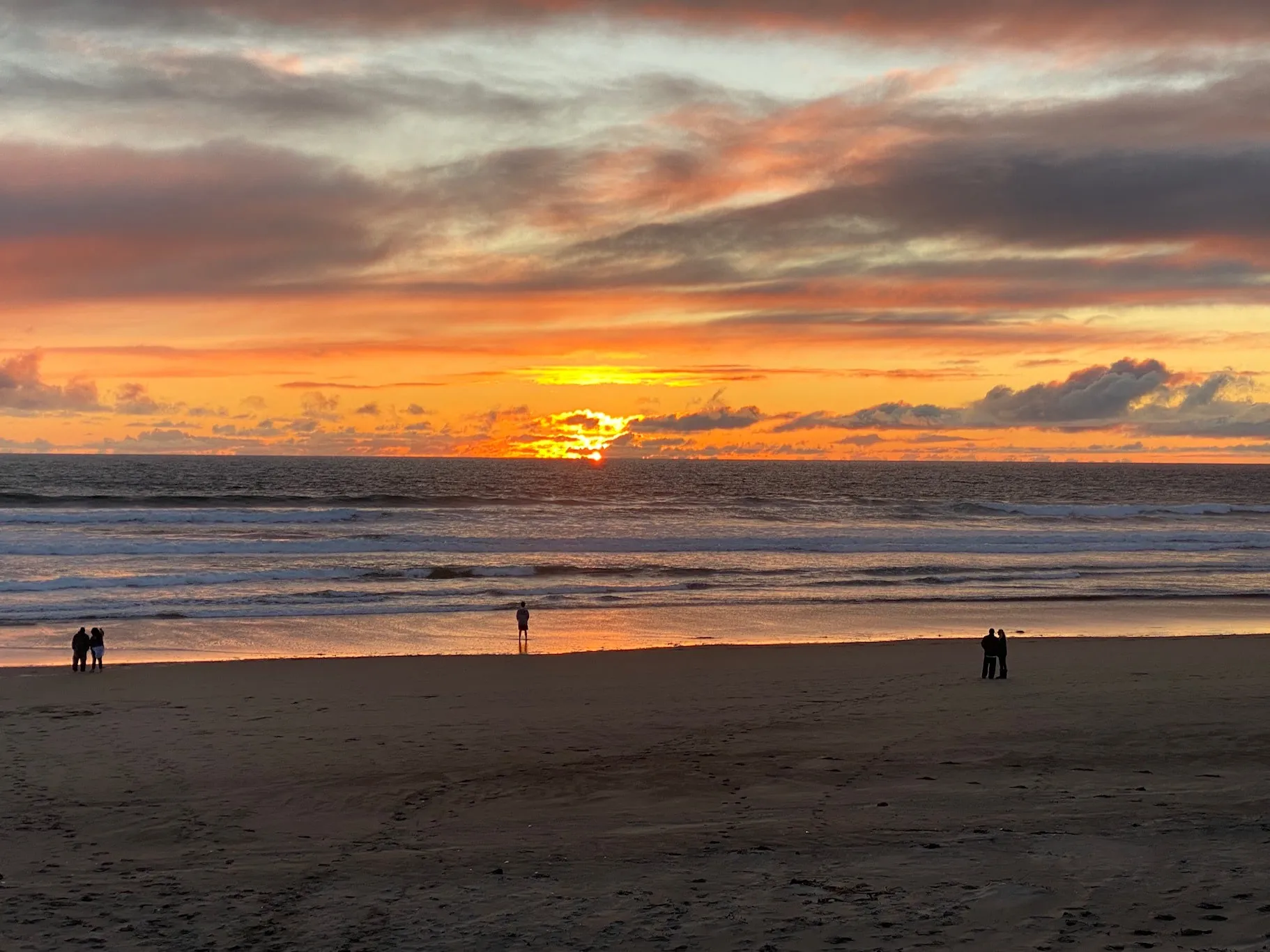 Sunset over the beach at Pajaro Dunes