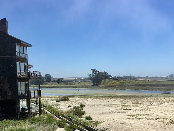 The beach and the river from bedroom one's window